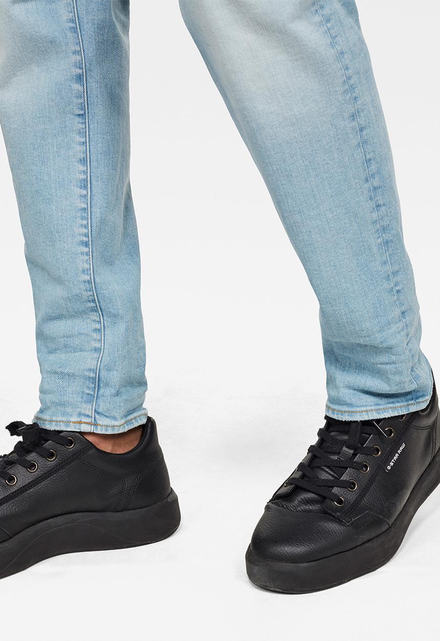 G-STAR - 3301 slim azure stretch denim - sun faded crystal blue