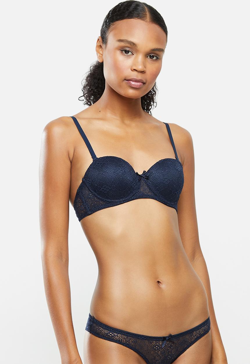 KANGOL - 2 Pack multiway allover lace bra - navy/red
