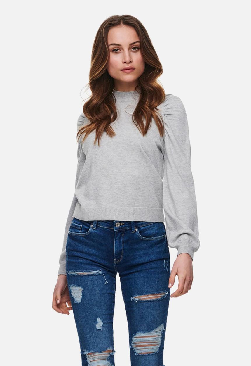 Jacqueline de Yong - Kourtney long sleeve raglan pullover knit - light grey melange