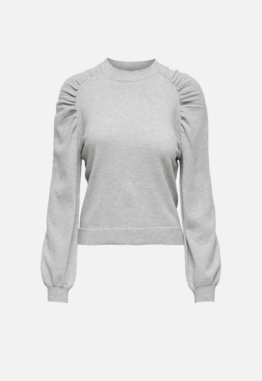 Jacqueline de Yong - Kourtney long sleeve raglan pullover knit - light grey melange