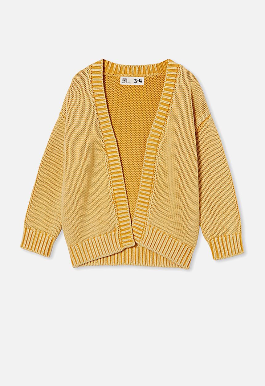 Cotton On - Winnie washed rib cardigan - mustard