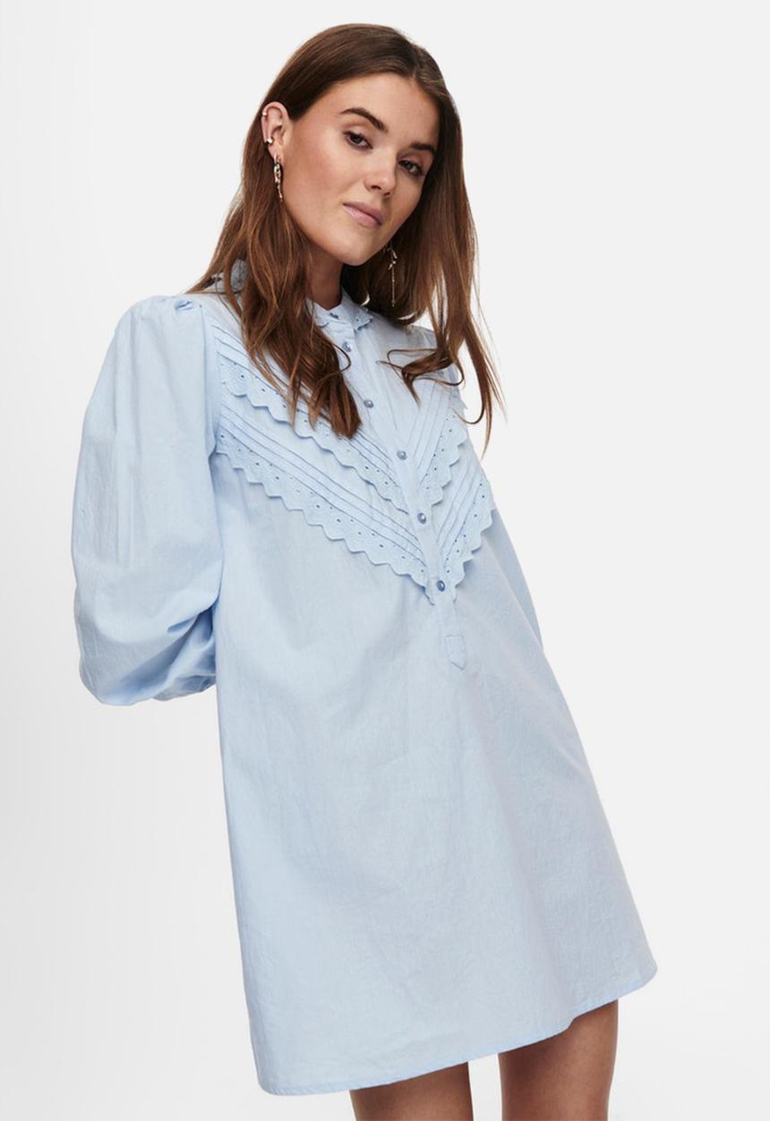 Jacqueline de Yong - Mumbai life long sleeve dress - cashmere blue