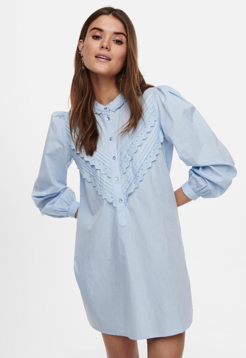 Jacqueline de Yong - Mumbai life long sleeve dress - cashmere blue