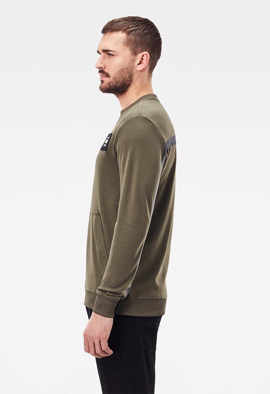 G-STAR - Box logo pocket sweater long sleeve tee - khaki 