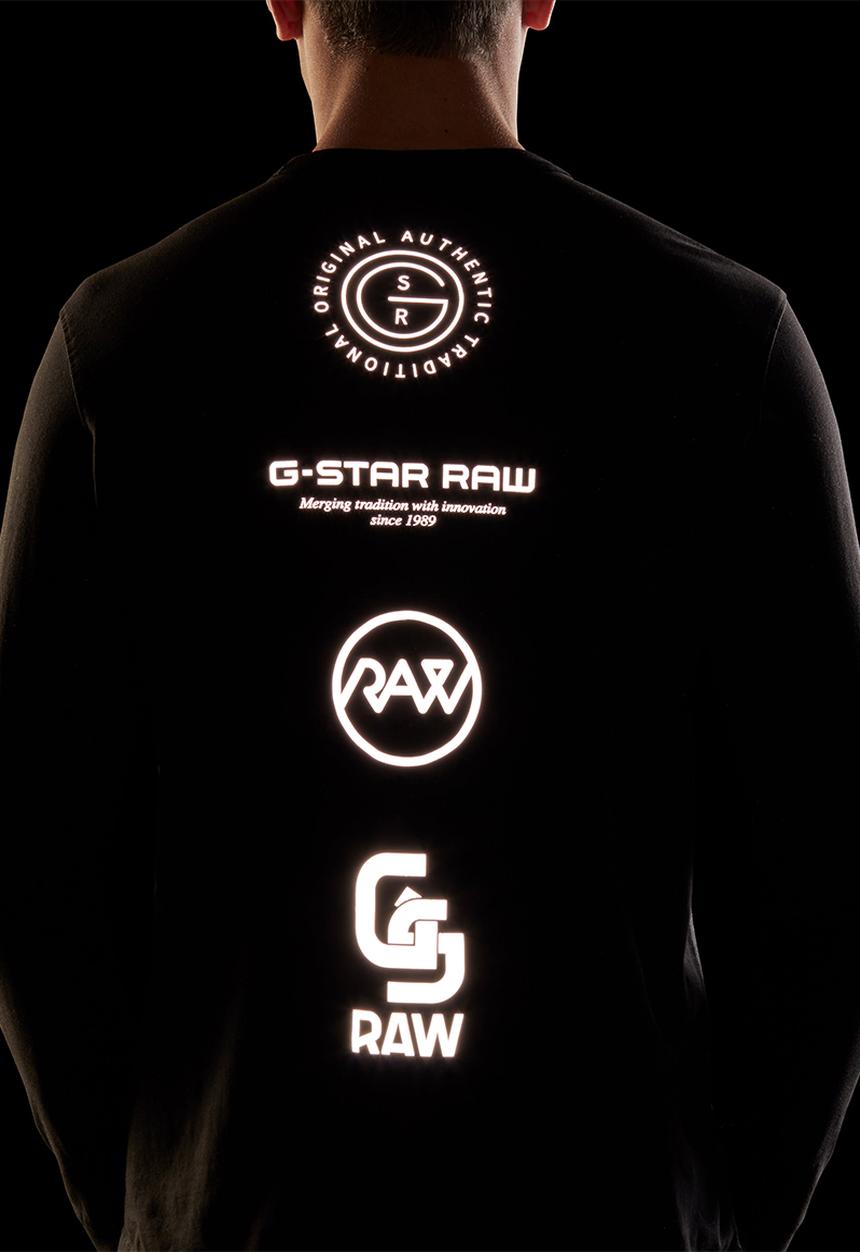 G-STAR - G-star reflective multi graphic long sleeve tee - black 