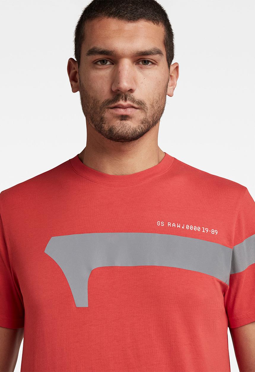 G-STAR - 1 Reflective graphic short sleeve tee - red 