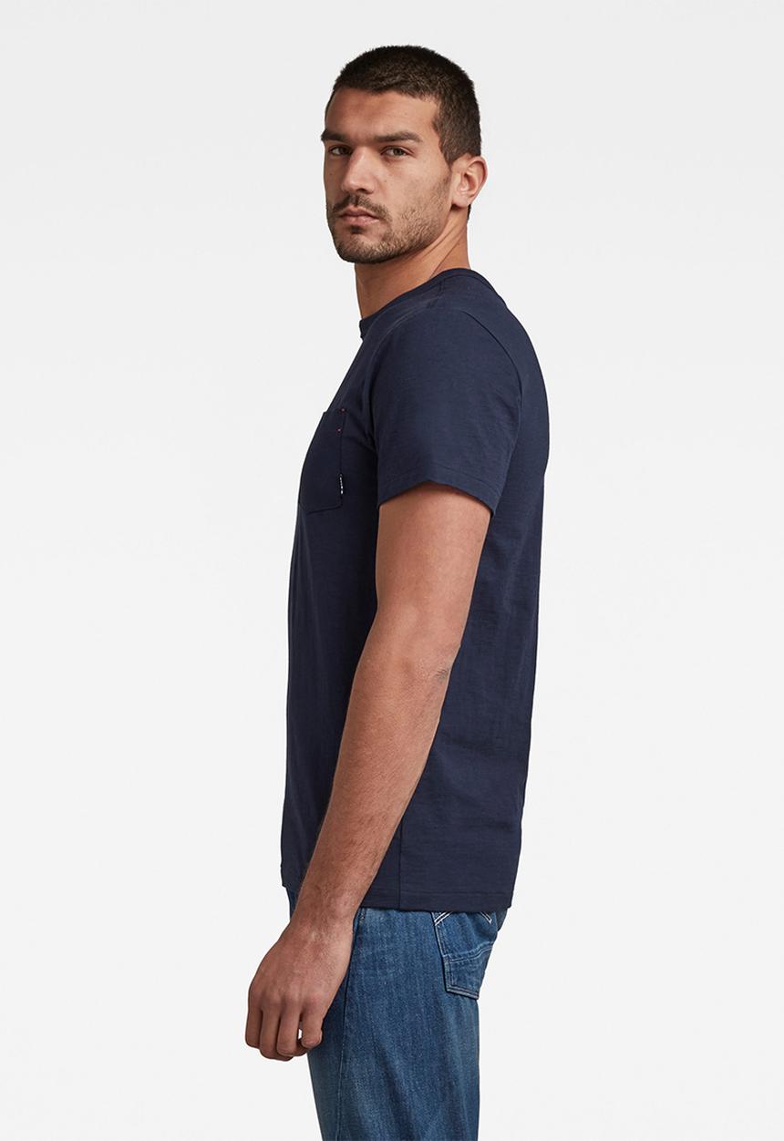 G-STAR - Contrast mercerized pocket short sleeve tee - navy 