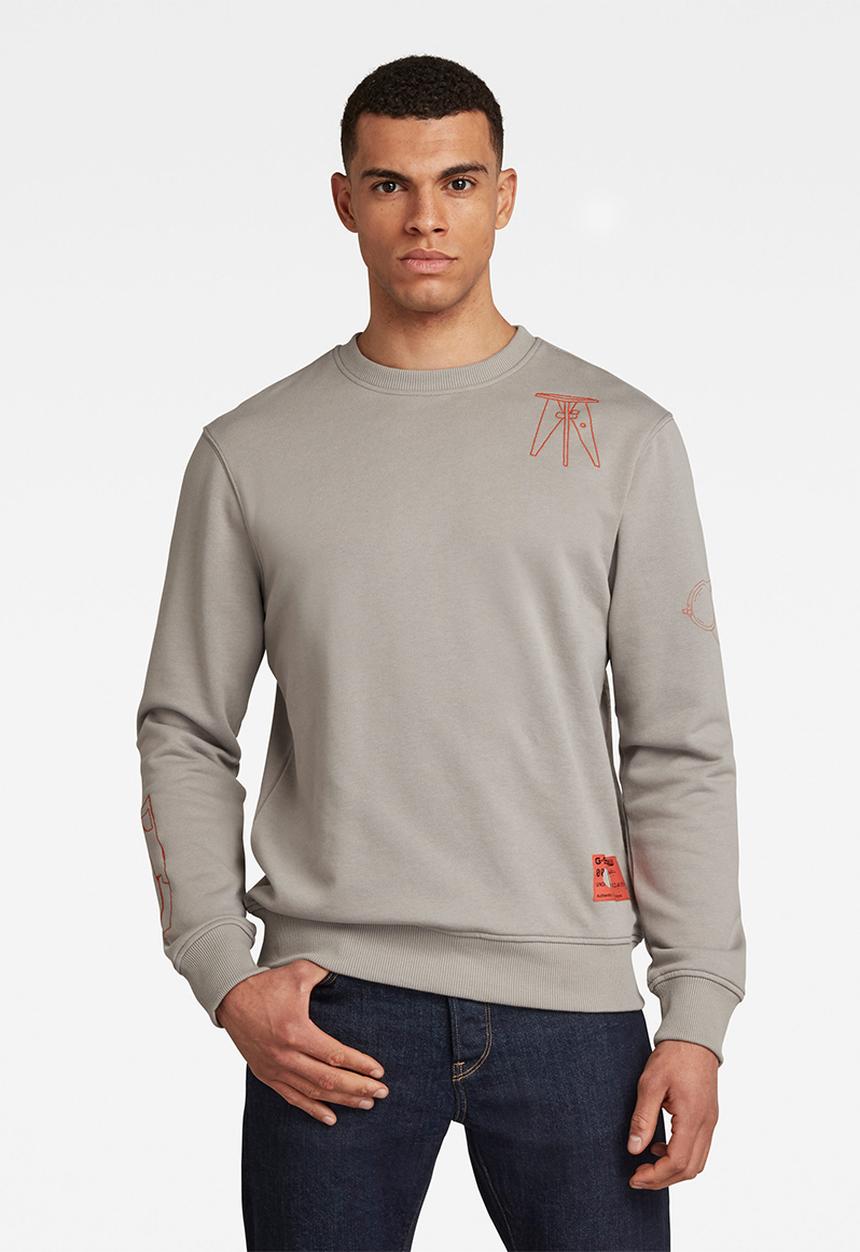 G-STAR - Object graphic r long sleeve sweat - charcoal