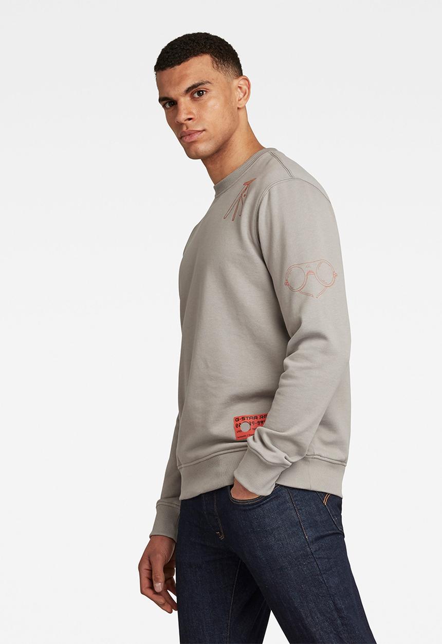 G-STAR - Object graphic r long sleeve sweat - charcoal