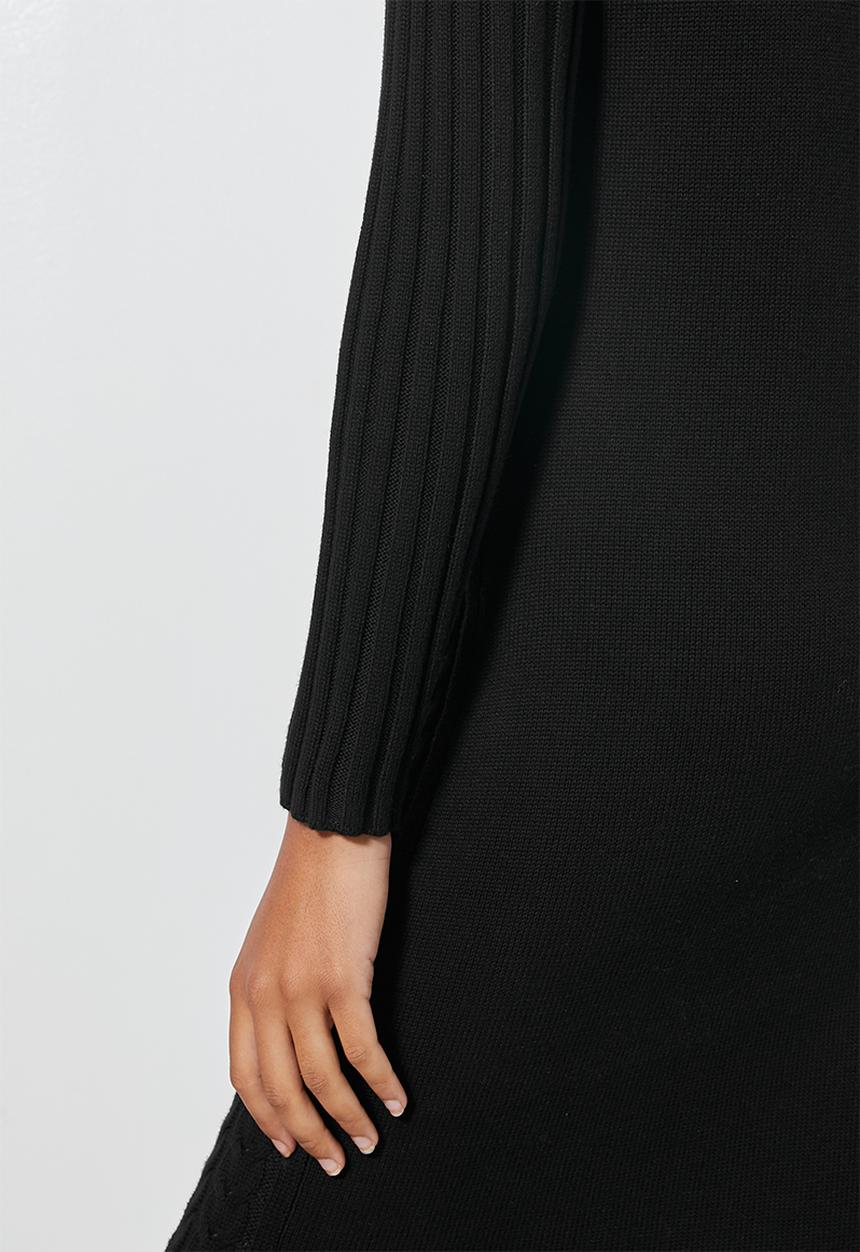 Superbalist - Organic cotton chunky roll neck dress - black