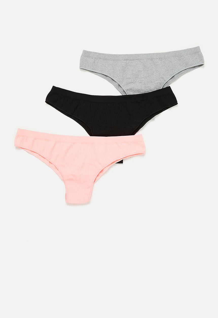 Cotton On - Seamfree rib G-string brief 3 pack - multi 