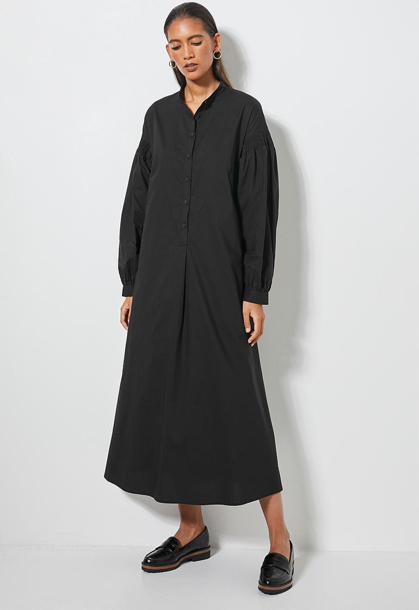 Superbalist - Exaggerated sleeve volume dress - black