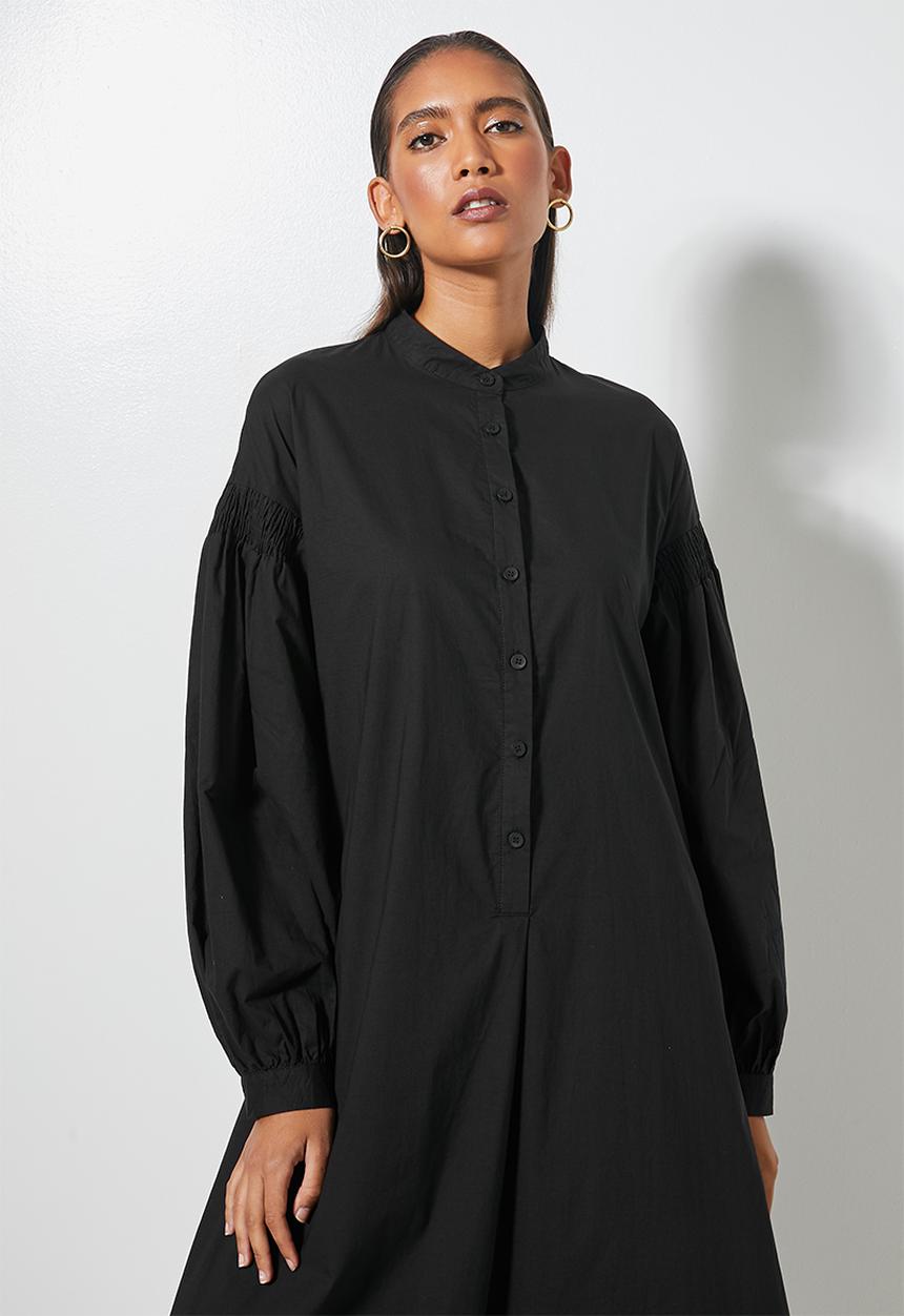 Superbalist - Exaggerated sleeve volume dress - black