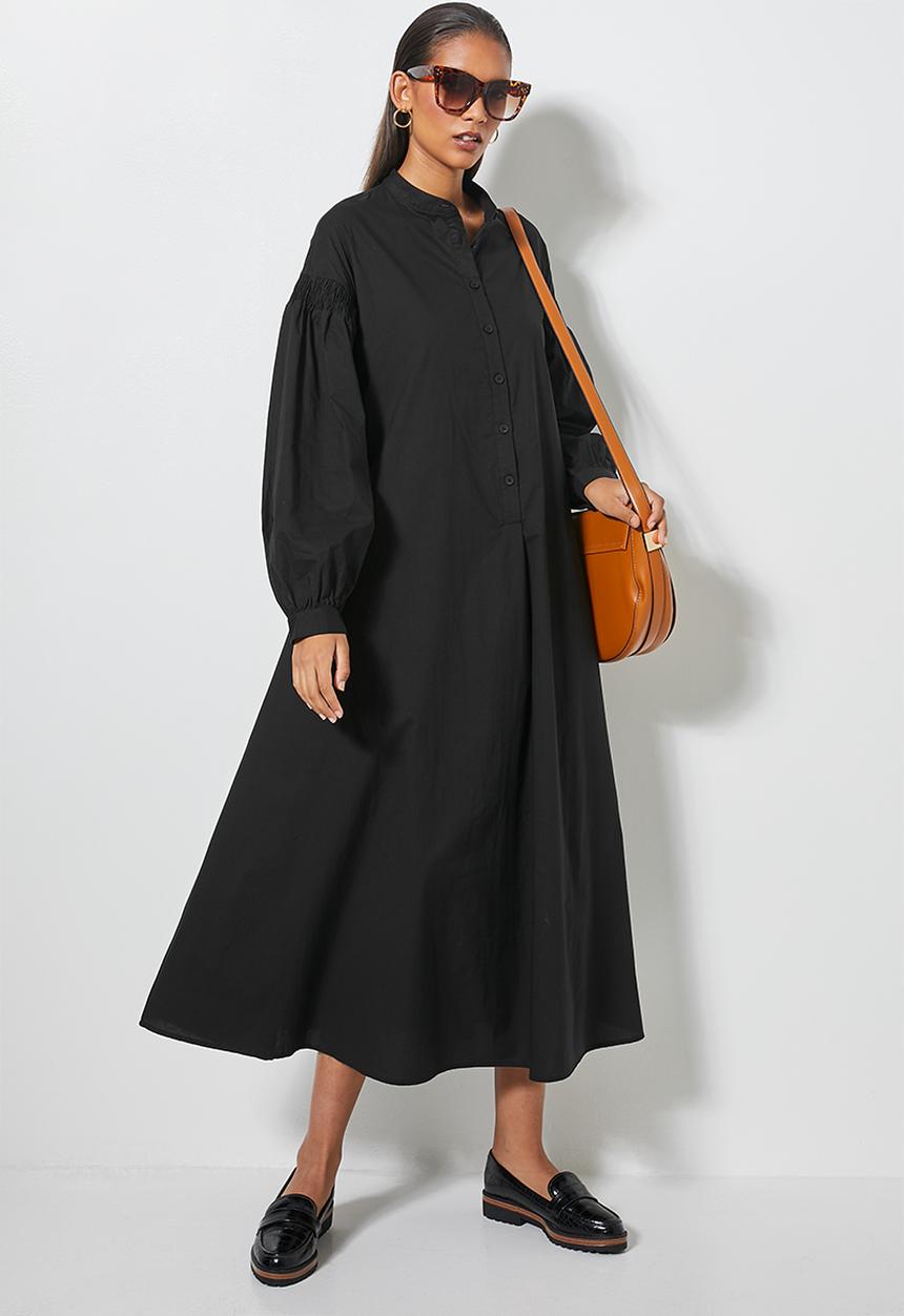Superbalist - Exaggerated sleeve volume dress - black