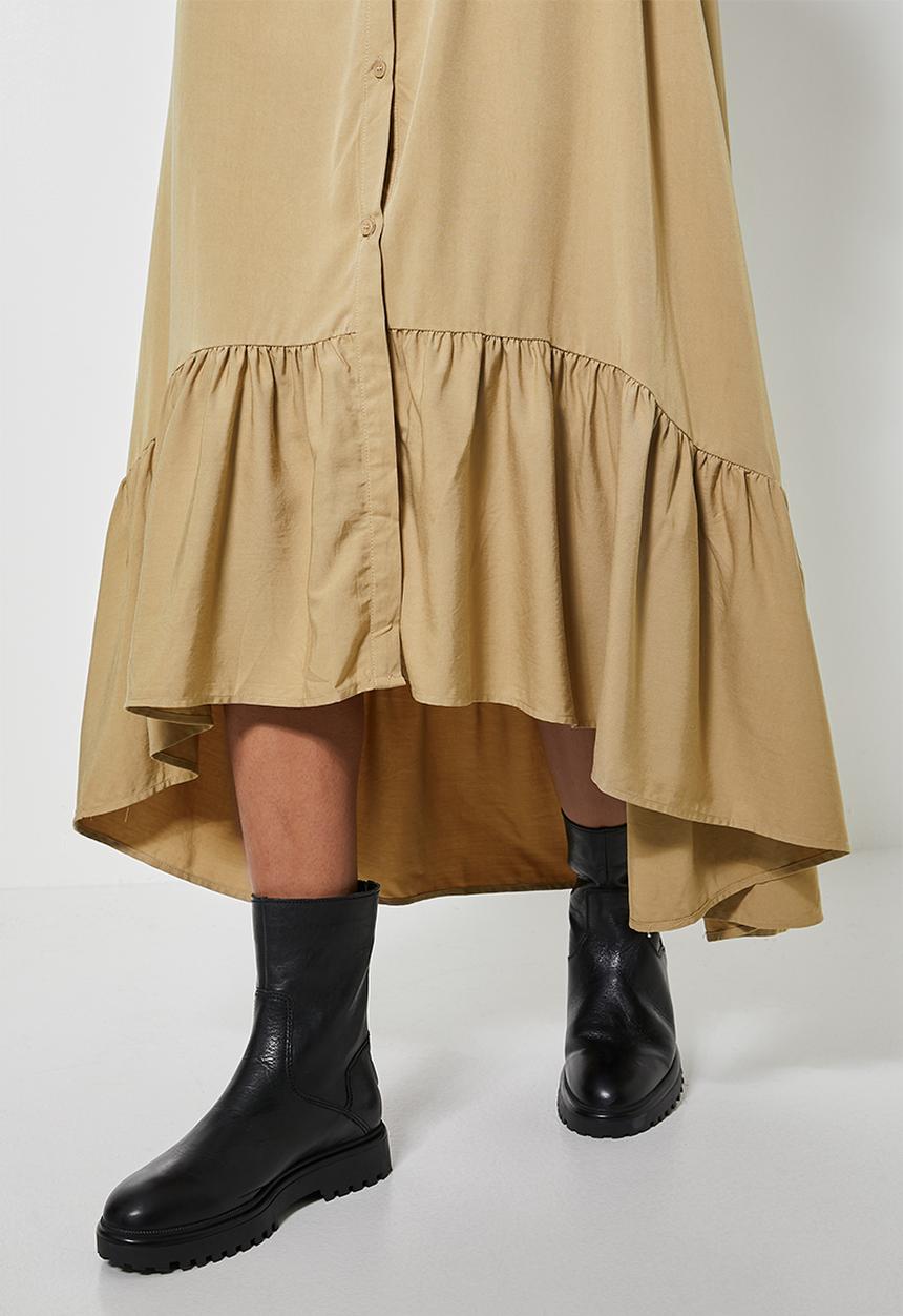 Superbalist - Single tiered mandarin collar shirt dress - neutral