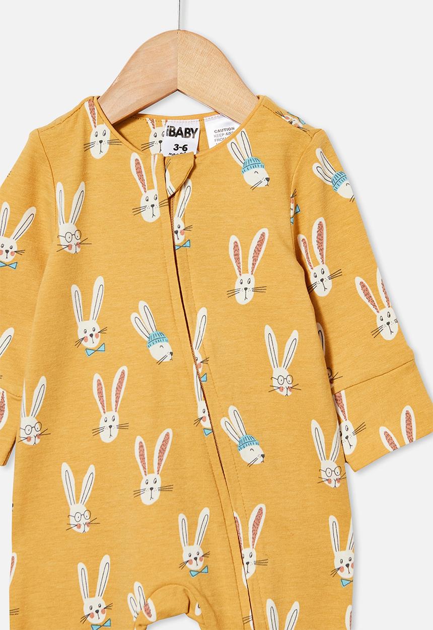 Cotton On - The long sleeve zip romper - yellow 
