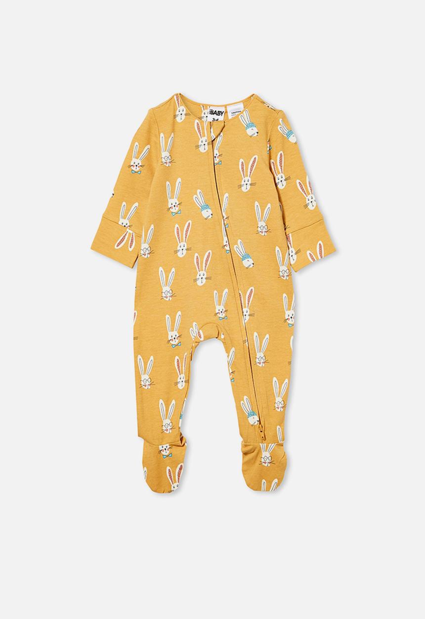 Cotton On - The long sleeve zip romper - yellow 