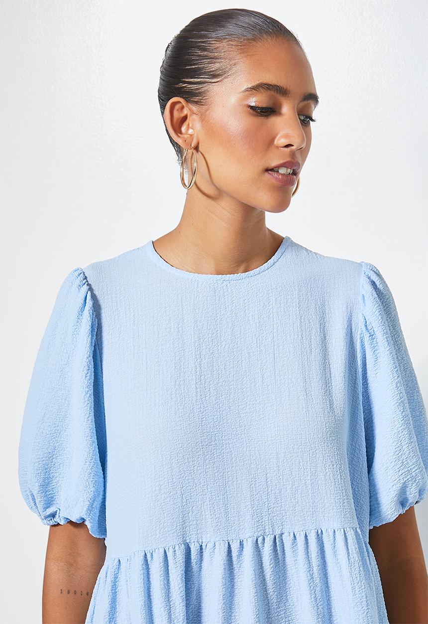 Superbalist - Bubble woven volume mini dress - blue