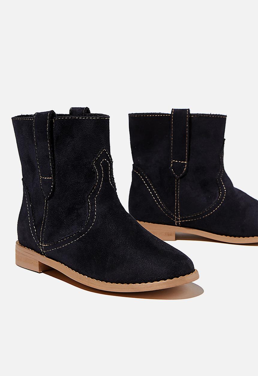 Cotton On - Slouch western boot - black