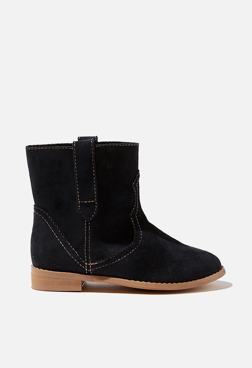 Cotton On - Slouch western boot - black