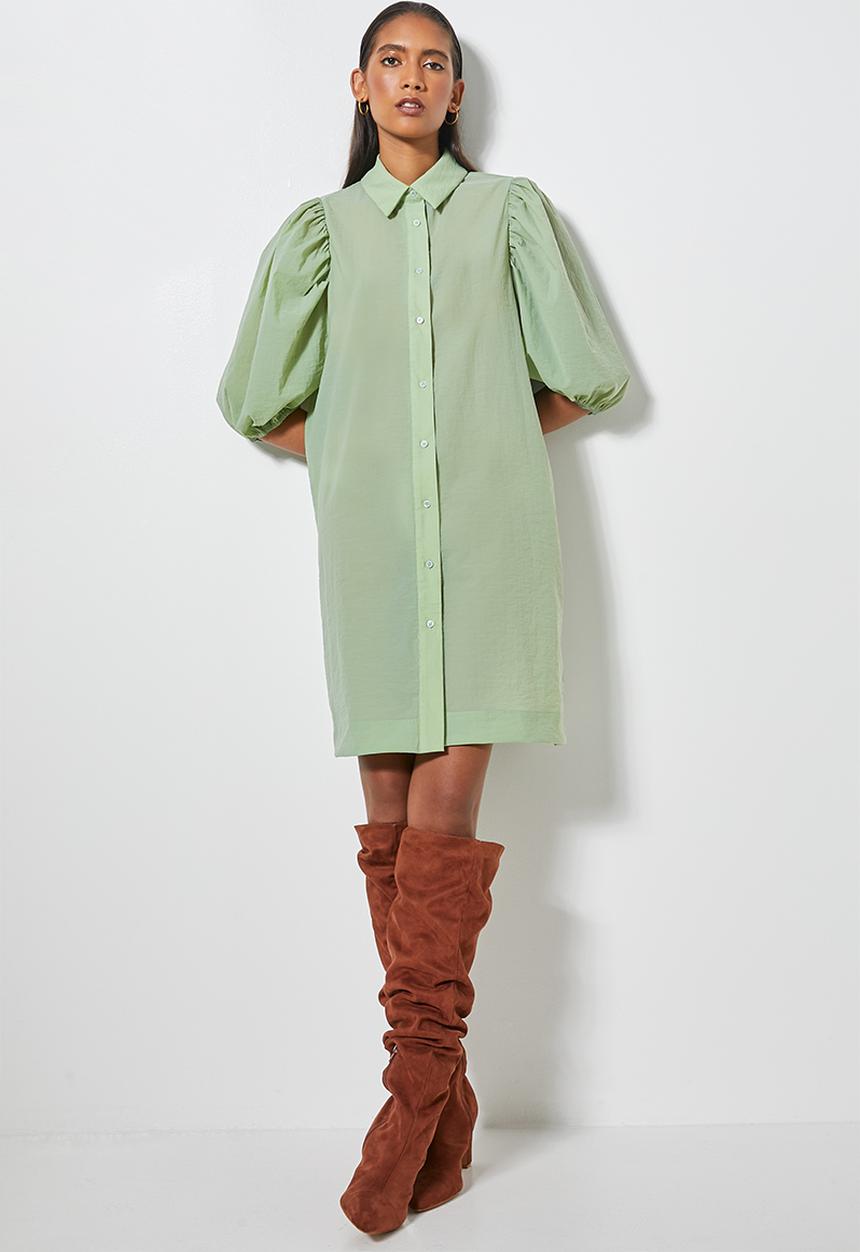 Superbalist - Exaggerated sleeve shirt dress - green