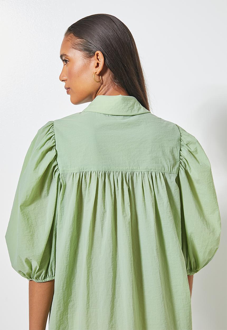 Superbalist - Exaggerated sleeve shirt dress - green