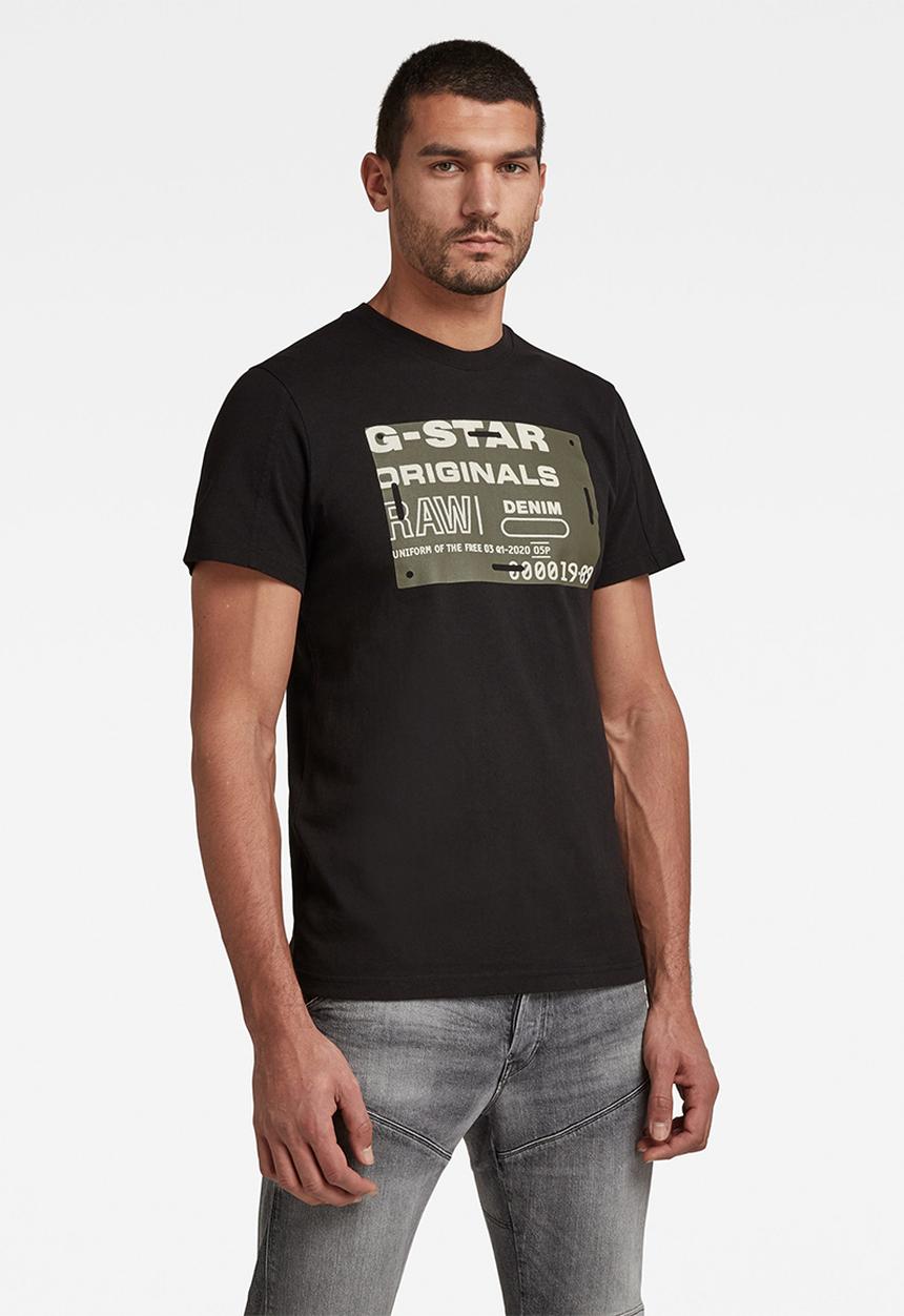 G-STAR - Flock badge graphic r short sleeve tee - black