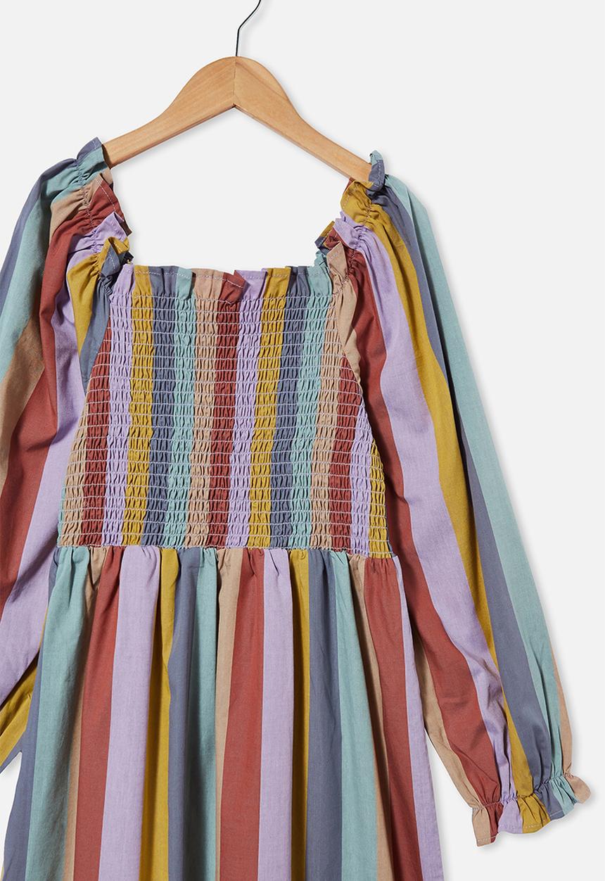 Free by Cotton On - Isla long sleeve dress - multi 