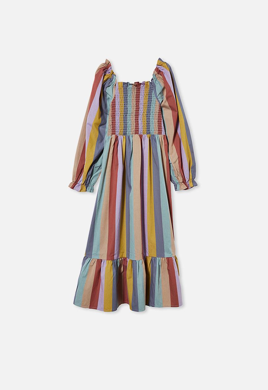 Free by Cotton On - Isla long sleeve dress - multi 