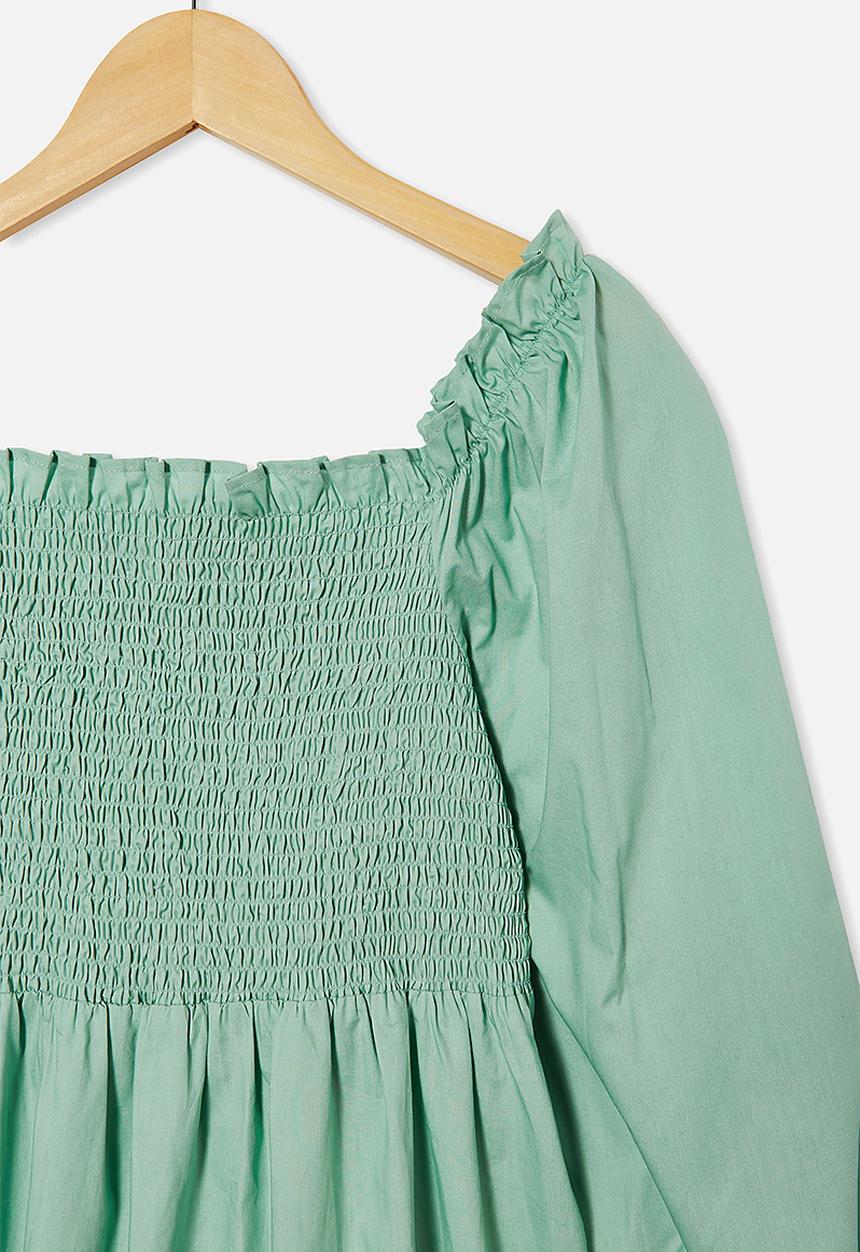 Free by Cotton On - Isla long sleeve dress - duck egg