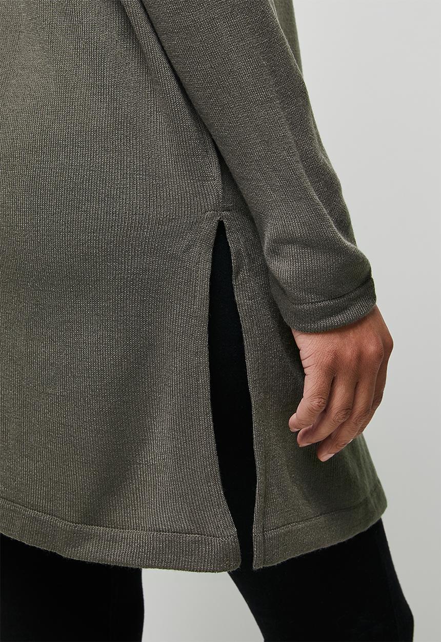 edit - Highneck longline  tunic- brown