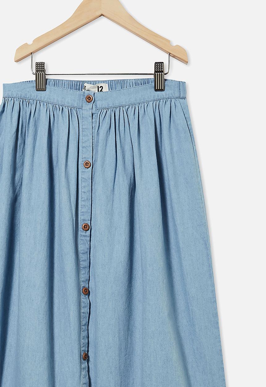 Free by Cotton On - Yasmin midi skirt - blue