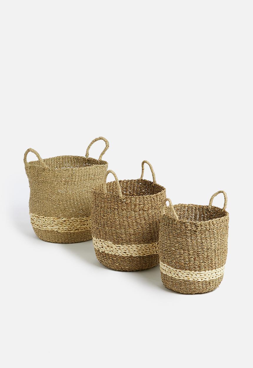 Storage Solutions - Palmleaf basket set of 3 - natural