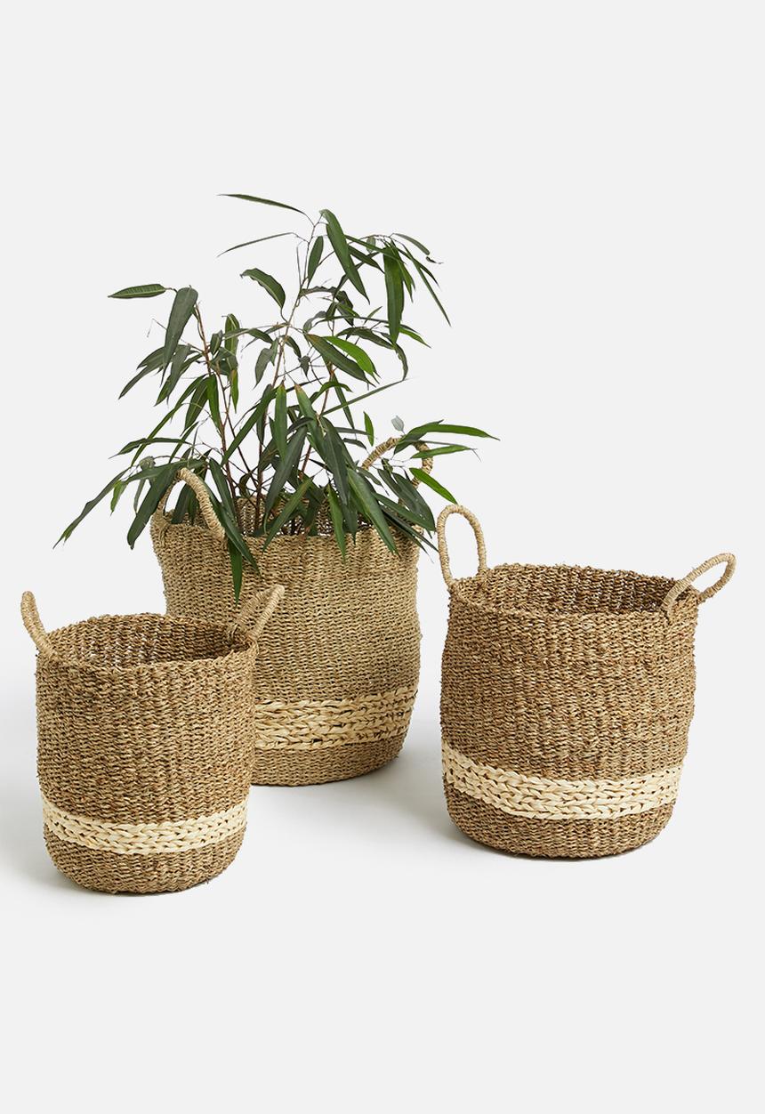 Storage Solutions - Palmleaf basket set of 3 - natural