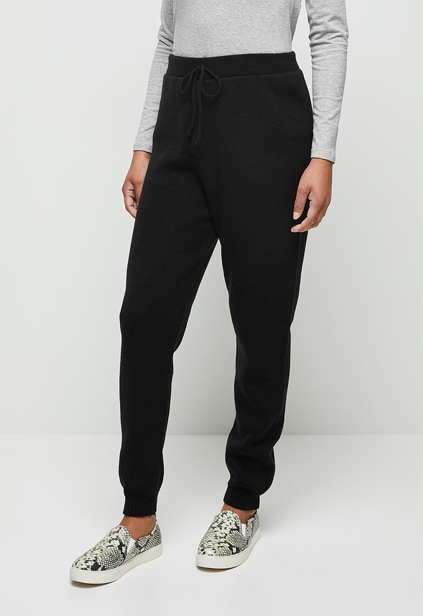 edit - Knitwear harem pant - black