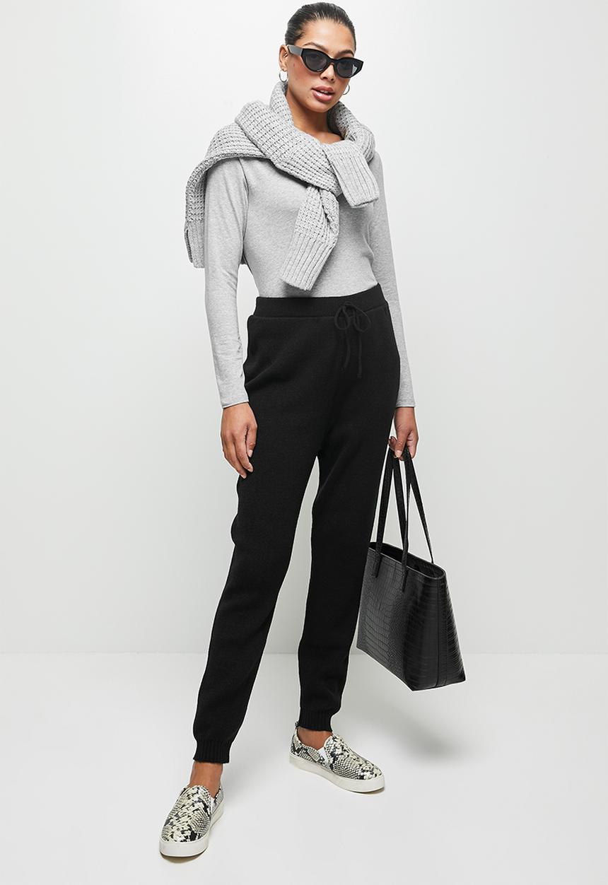 edit - Knitwear harem pant - black