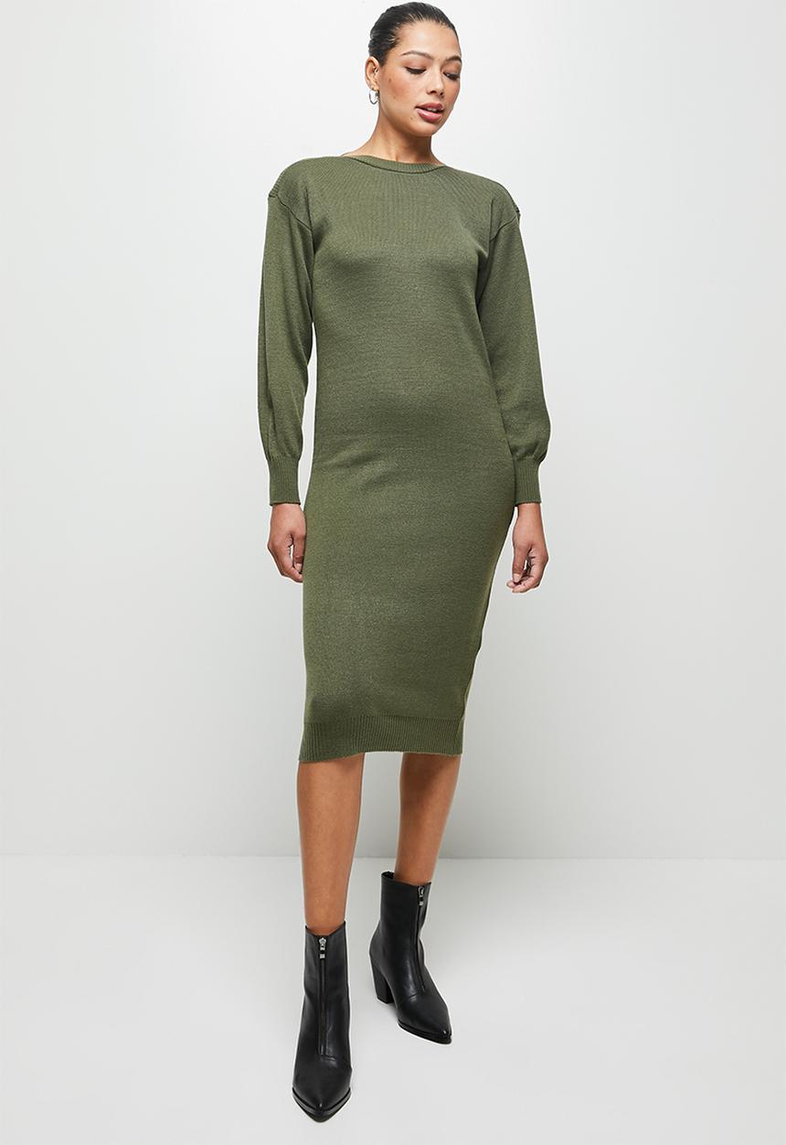edit - Slashneck collumn midi - khaki