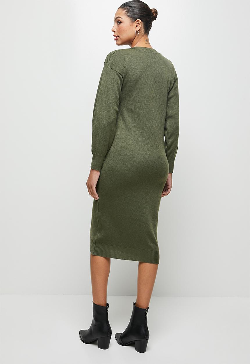 edit - Slashneck collumn midi - khaki