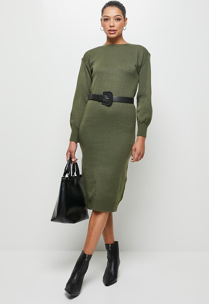 edit - Slashneck collumn midi - khaki
