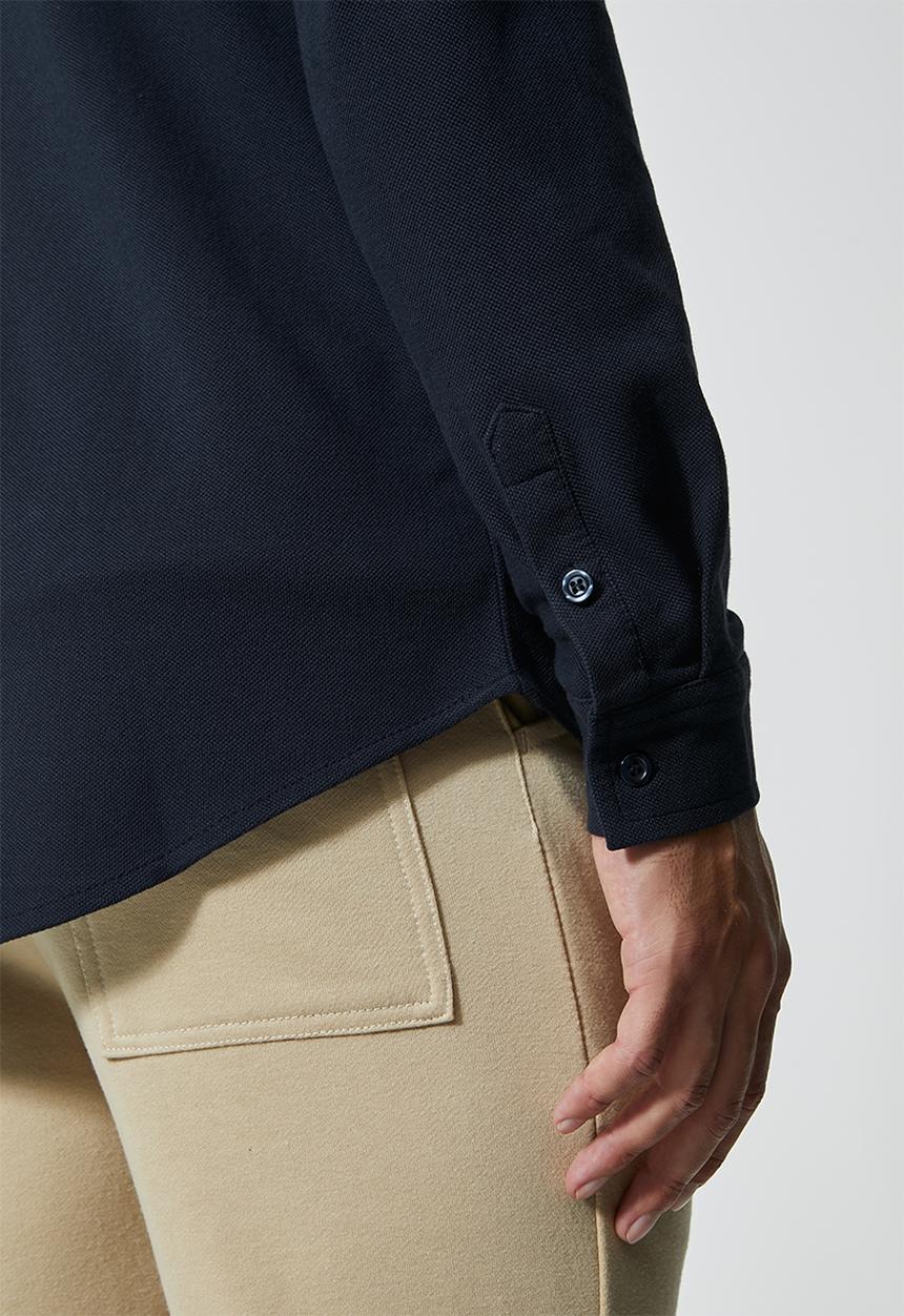 Superbalist - Barber regular fit long sleeve knit shirt - navy