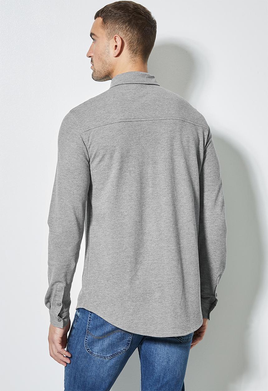 Superbalist - Barber regular fit long sleeve knit shirt - light grey