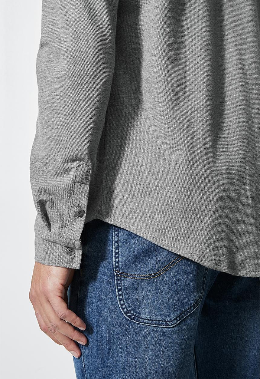 Superbalist - Barber regular fit long sleeve knit shirt - light grey