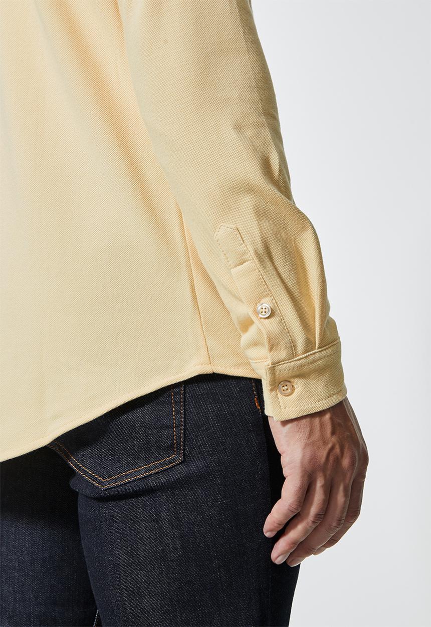 Superbalist - Lee regular fit mandarin knit shirt - yellow 