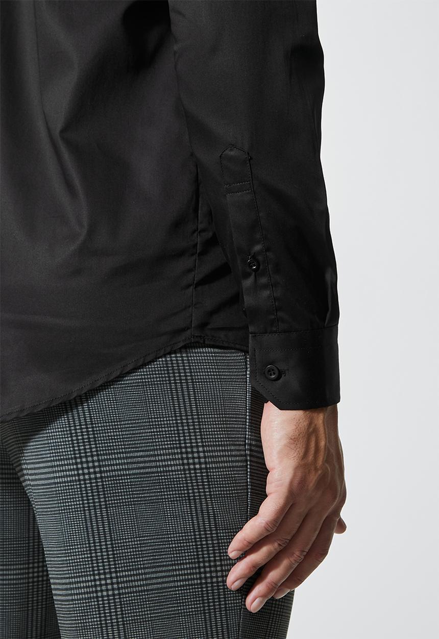 Superbalist - Jos slim fit cotton sateen long sleeve shirt - black