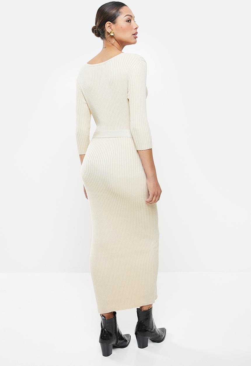 Glamorous - Button down knit dress - stone