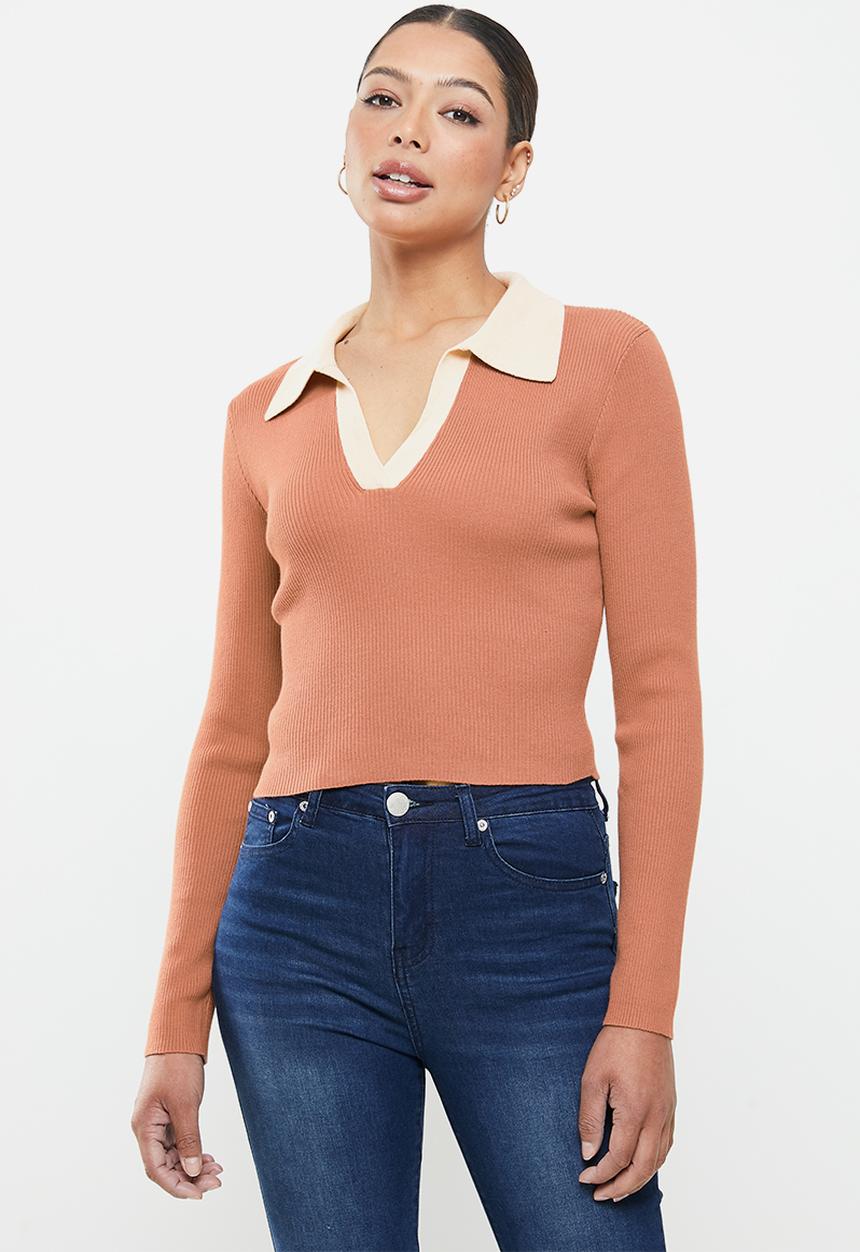 Glamorous - Collar knit - rust