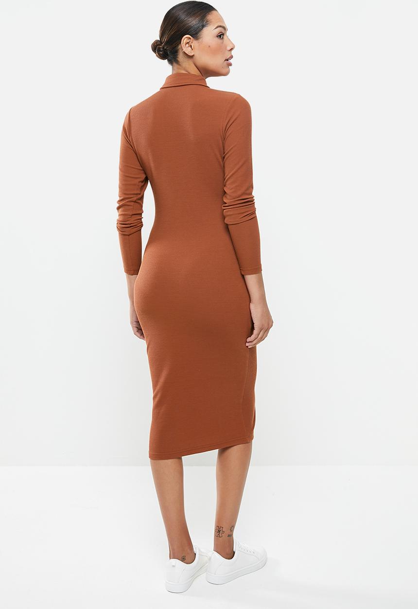 Glamorous - Rib dress - rust