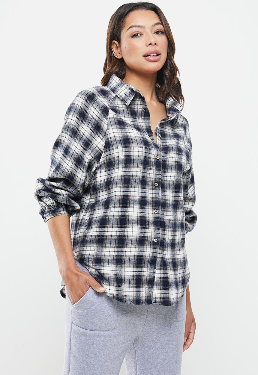 Cotton On - Warm flannel sleep shirt - navy
