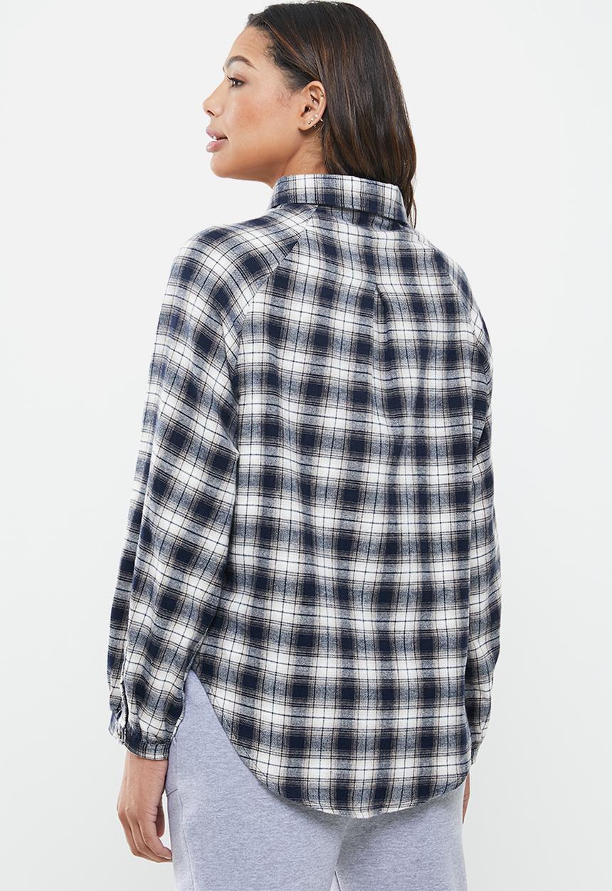 Cotton On - Warm flannel sleep shirt - navy