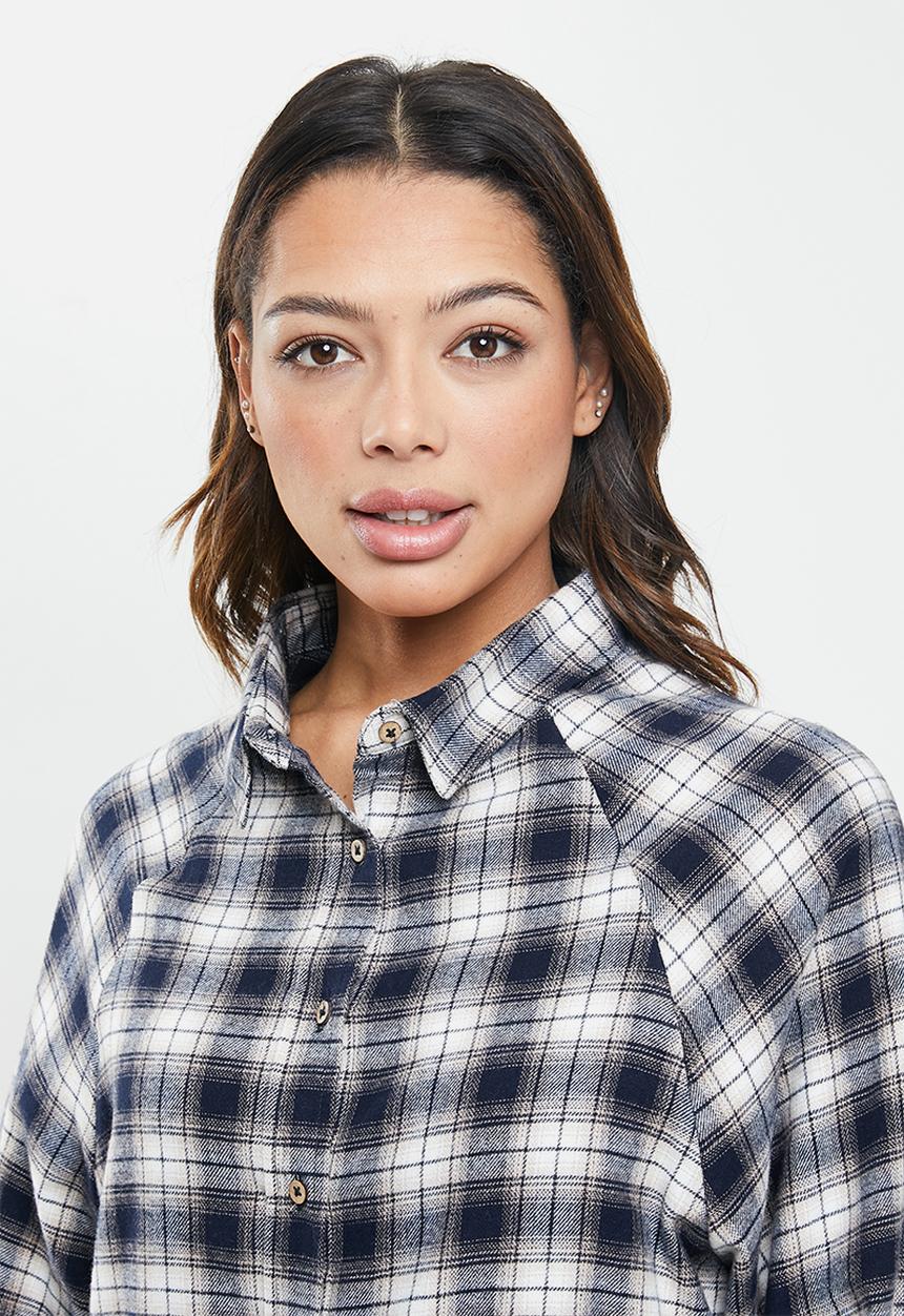 Cotton On - Warm flannel sleep shirt - navy